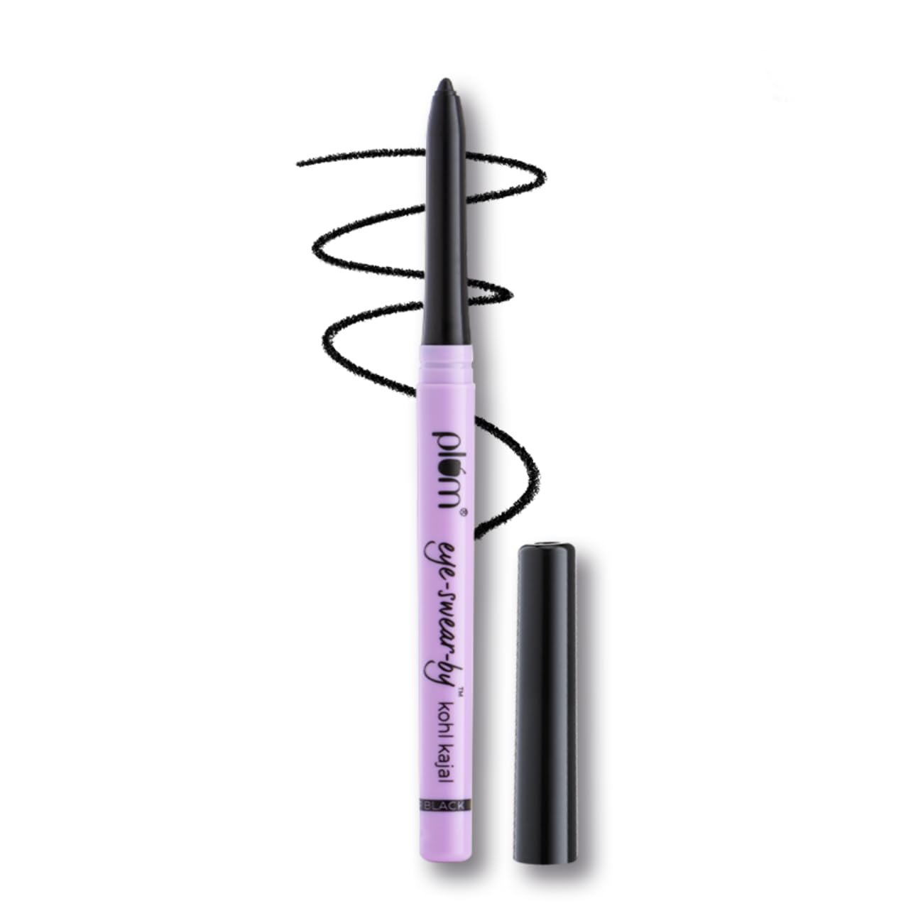 Plum Eye-Swear-By Kohl Kajal | Deep Black| Matte Finish Smudge Proof & Waterproof Black 0.3499999940395355 GRAM