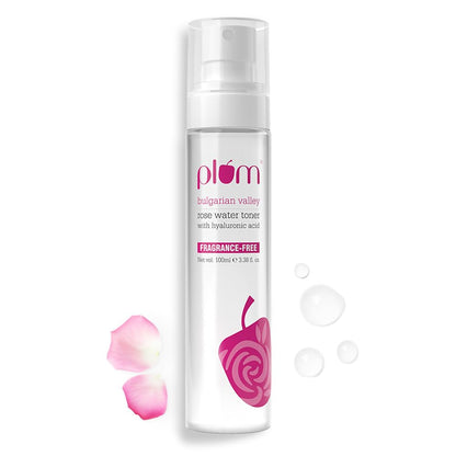 Plum Bulgarian Valley Rose Water Toner With Hyaluronic Acid & Extracts Men Women 100 MILLI_LITRE