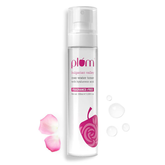 Plum Bulgarian Valley Rose Water Toner With Hyaluronic Acid & Extracts Men Women 100 MILLI_LITRE