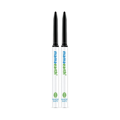 mamaearth Charcoal Black Long Stay Kajal with Vitamin C & Chamomile for 11-Hrs Smudge-Free - Black 0.7 g