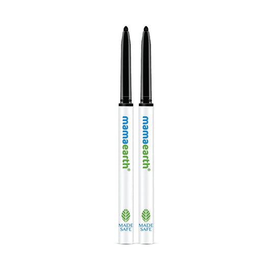 mamaearth Charcoal Black Long Stay Kajal with Vitamin C & Chamomile for 11-Hrs Smudge-Free - Black 0.7 g
