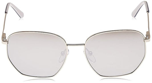 Calvin Klein Unisex Silver Tone Shield Sunglasses