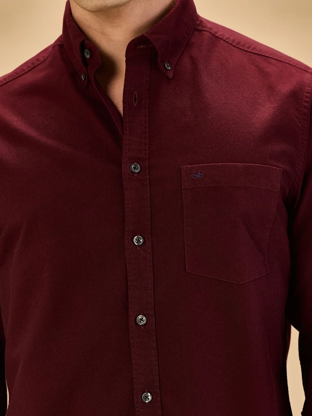 Aldeno Men Oxford Maroon Casual Shirt (GOWIN)