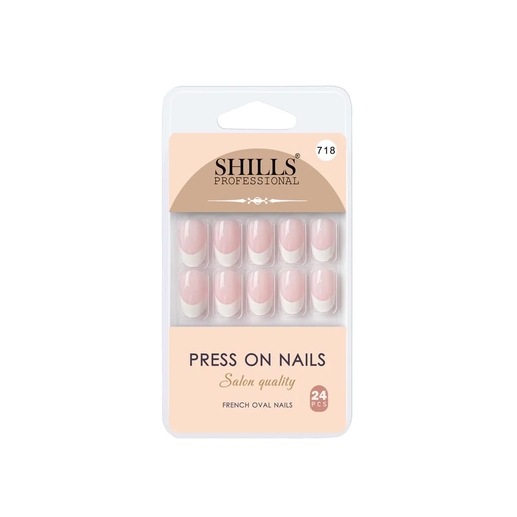 SHILLS PROFESIONAL PRESS ON NAILS SALON QUALITY FRENCH OVAL NAILS 730