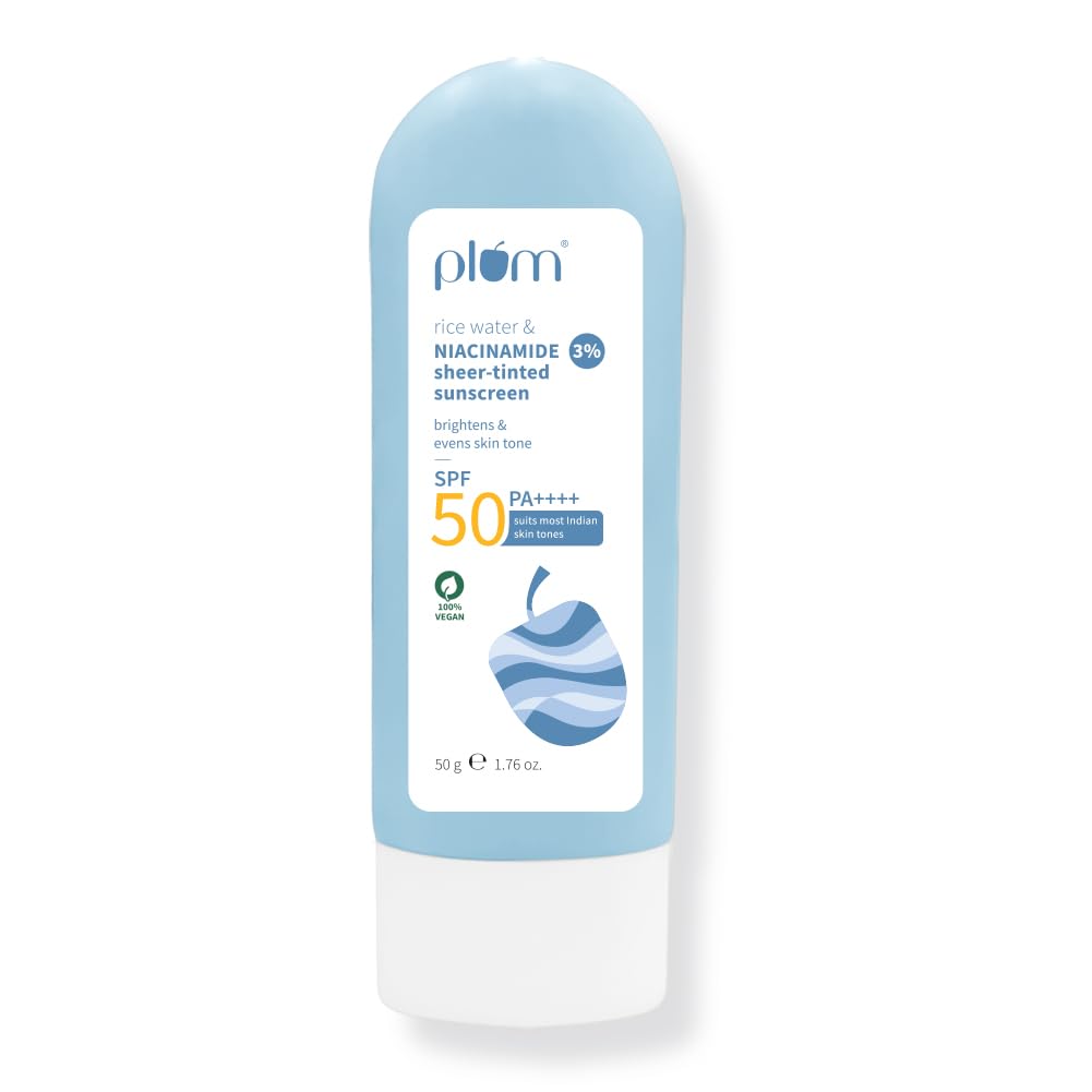 Plum Rice Water & 3% NIACINAMIDE SHEER TINTED SPF 50 PA++++ Sunscreen 50 GRAM