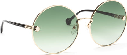 Salvatore Ferragamo Gold rim Green Lens Women Sunglasses