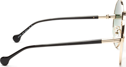 Salvatore Ferragamo Gold rim Green Lens Women Sunglasses