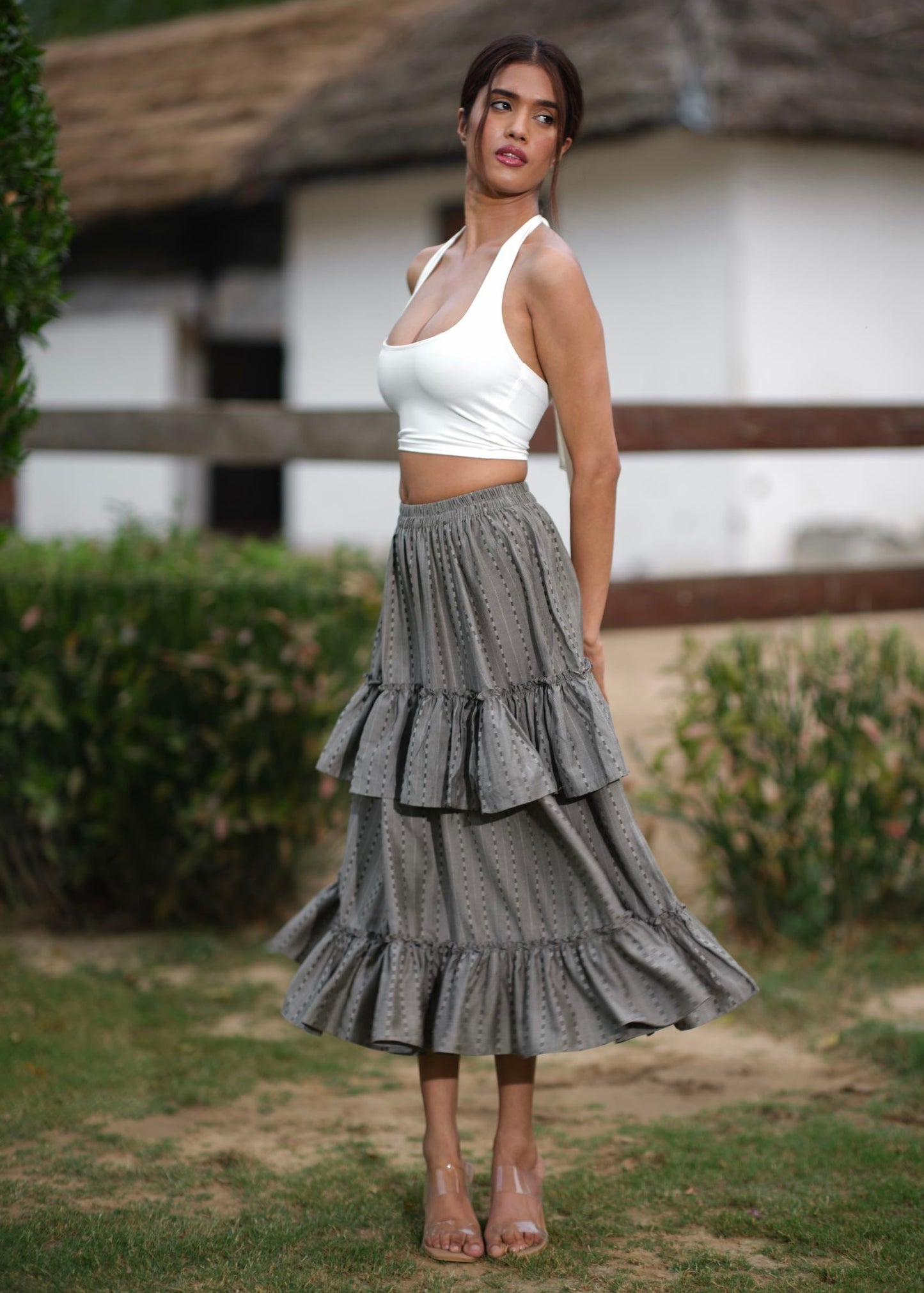 Graphite Frill Skirt