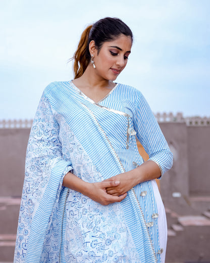 STRIPED ANGRAKHA SUIT