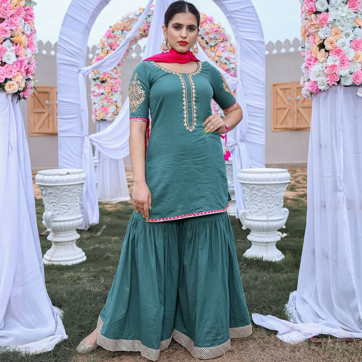 Green Gota Work Sharara