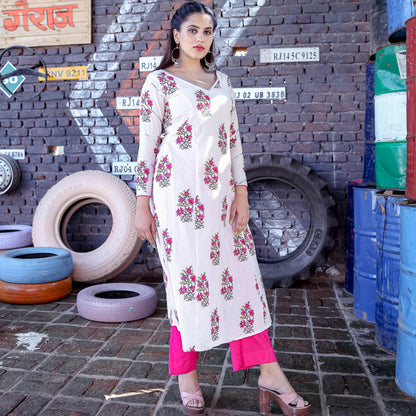 Pink Gota Sleeve Kurta Set