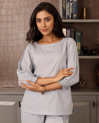 Grey Tie-up Co-ord Set