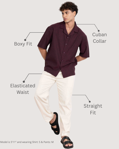 Wineberry Relaxed Co-ord Set House of Pure Eco