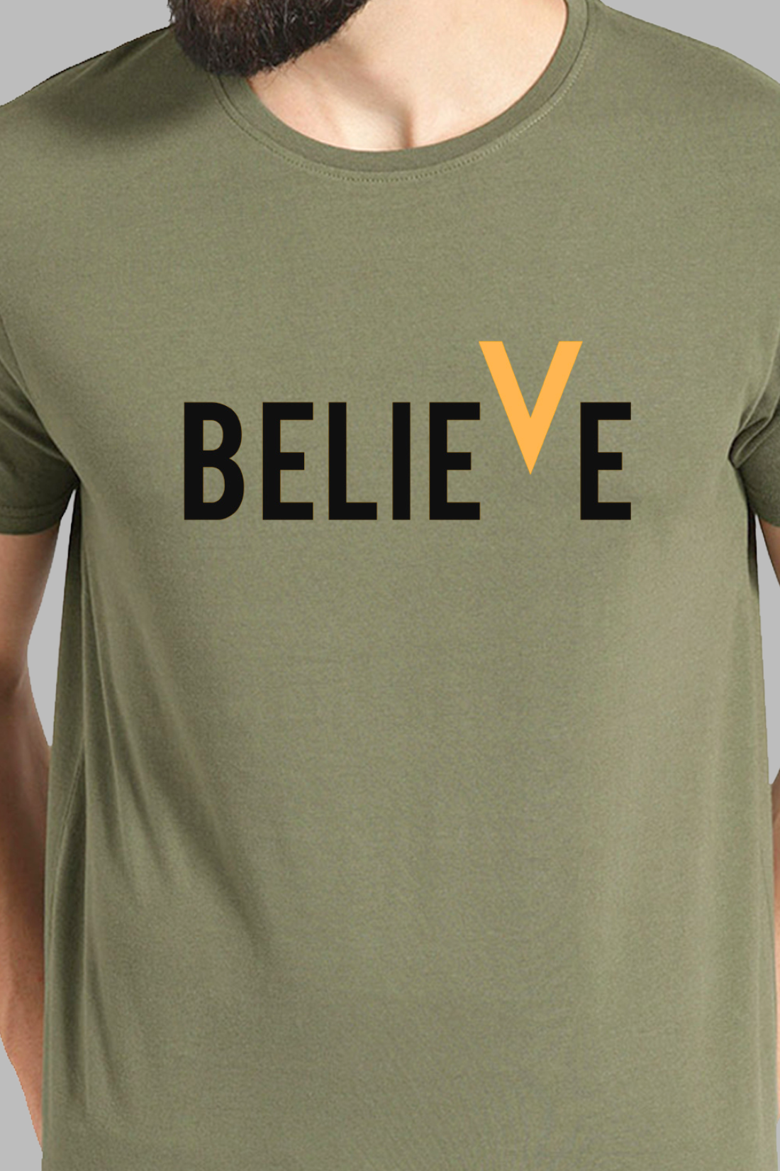 ADRO Men's Believe Design Printed T-Shirt