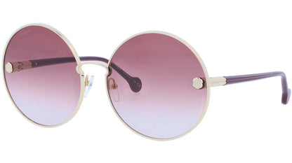 Salvatore Ferragamo Gold rim Pink Lens Women Sunglasses