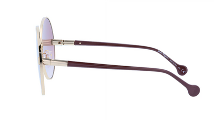 Salvatore Ferragamo Gold rim Pink Lens Women Sunglasses