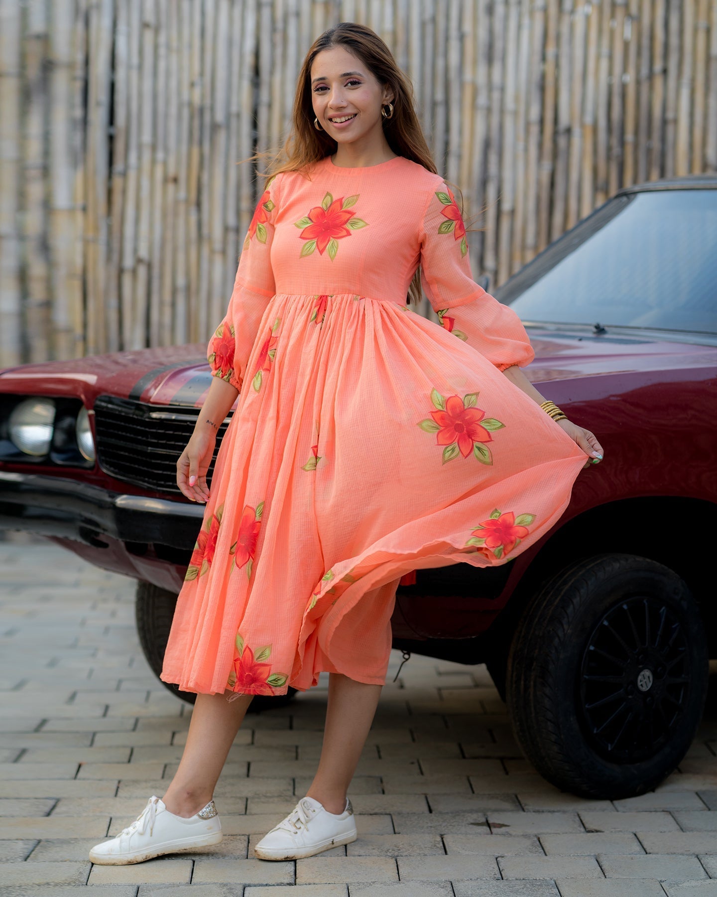 PEACHY BLOOM MAXI DRESS