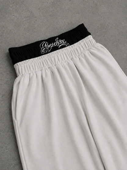 Scriptline white baggy pants-White