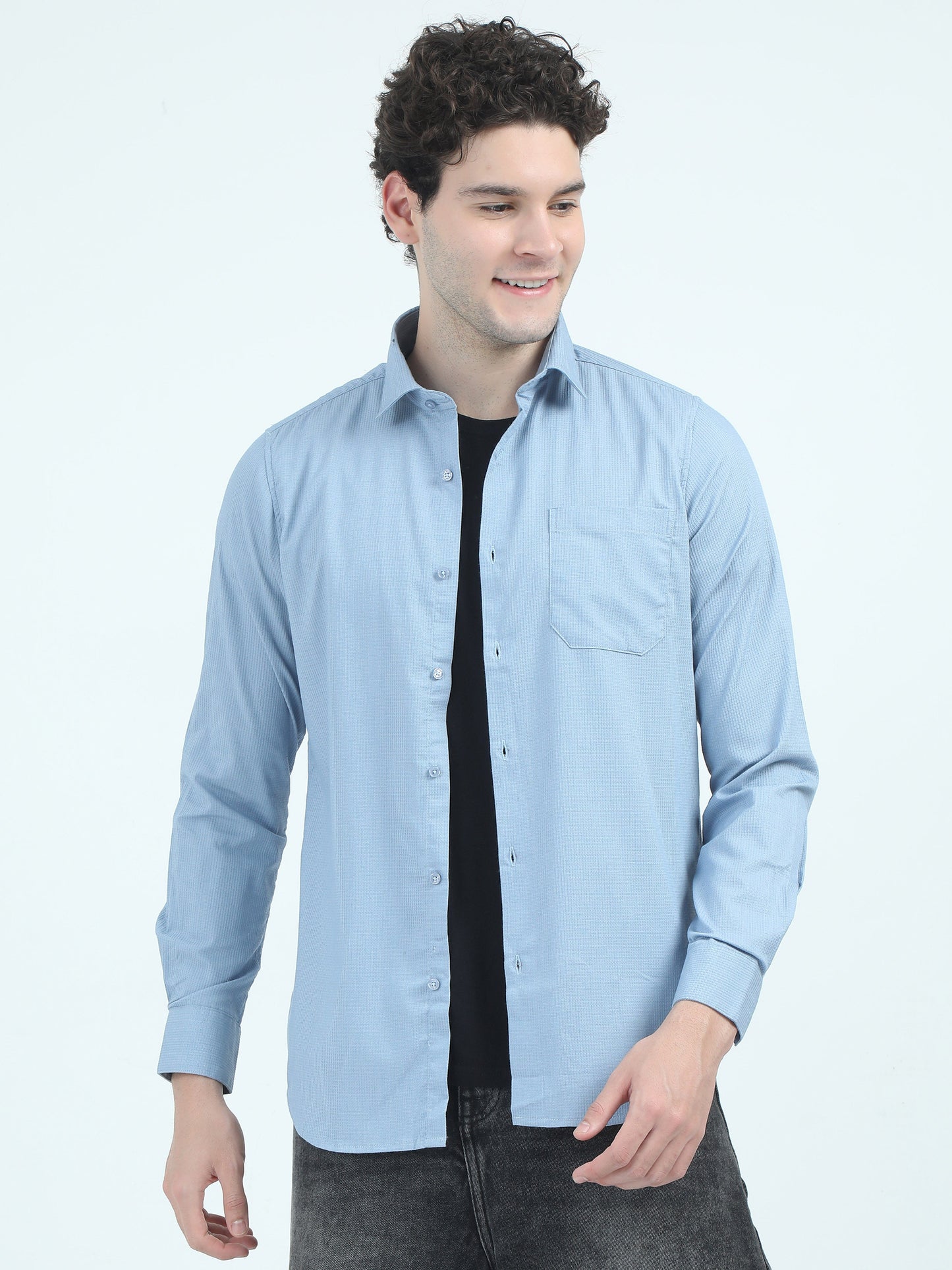 Event Blue Solid Shirt