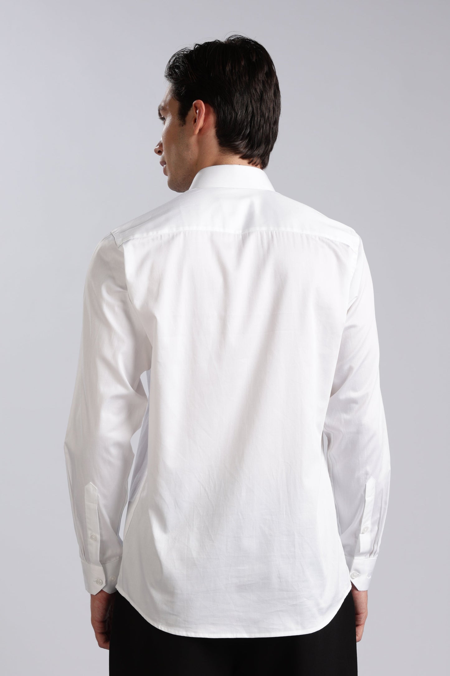 Kollarz and Kreazez Men's White Sateen Shirt – 100% Giza Cotton, Lab-Certified