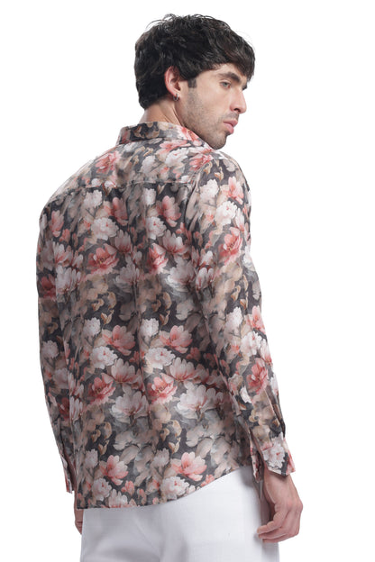 Monet Grey Rose Floral Print Shirt – I’M HERE — inspired by Claude Monet