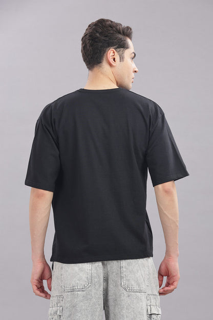 Funny Tales Oversized Black T-shirt for Men