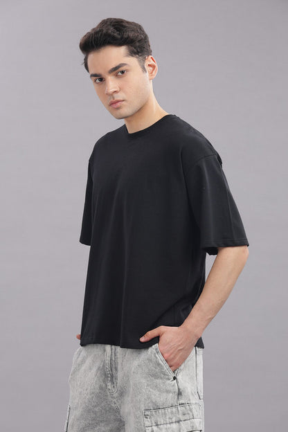 Funny Tales Oversized Black T-shirt for Men