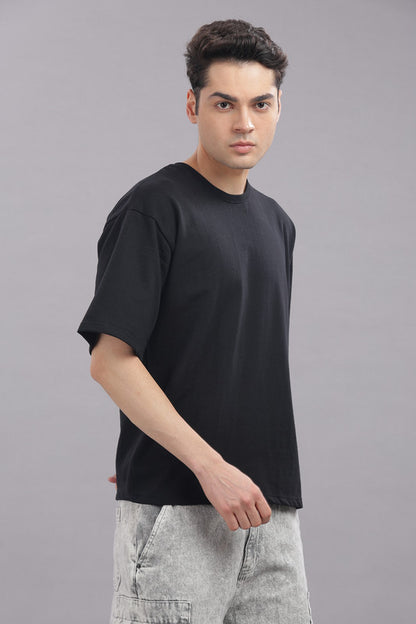 Funny Tales Oversized Black T-shirt for Men