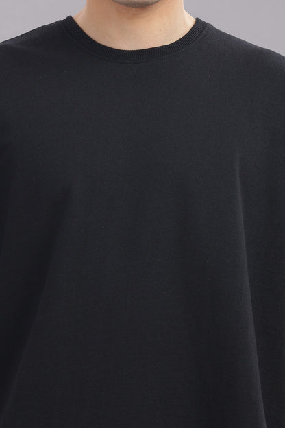 Funny Tales Oversized Black T-shirt for Men