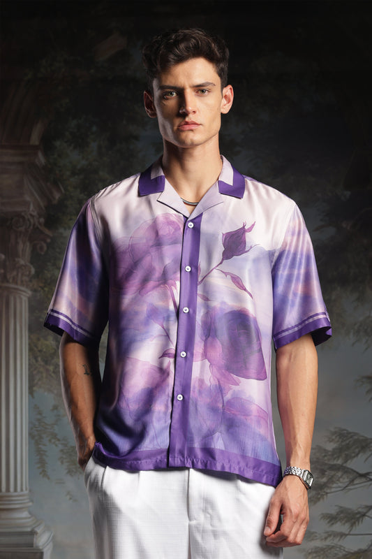 Rare Purple Roselette | Half Sleeve Shirt