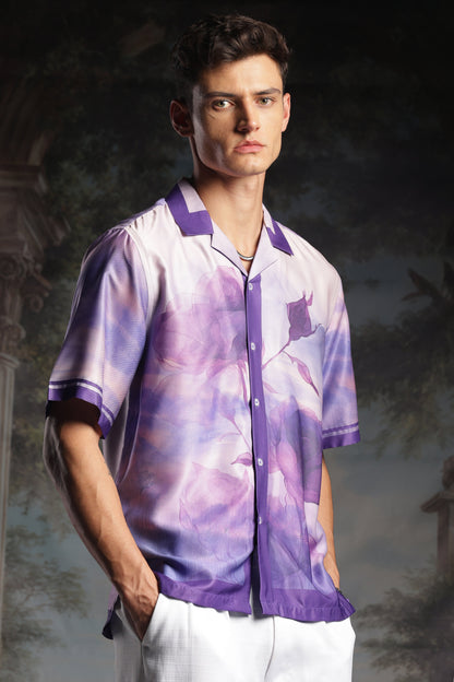 Rare Purple Roselette | Half Sleeve Shirt