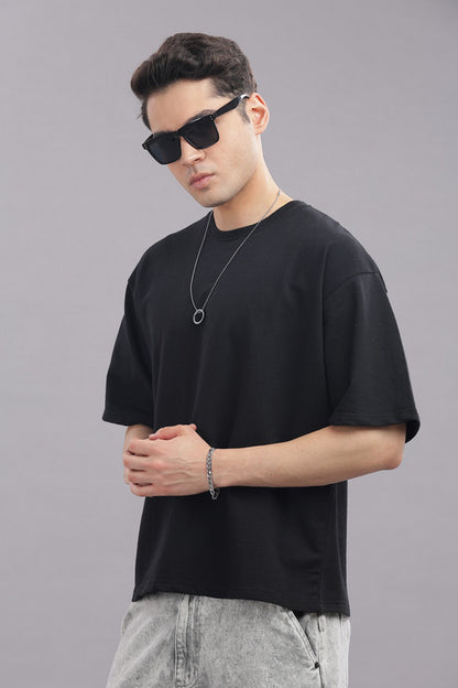 Funny Tales Oversized Black T-shirt for Men