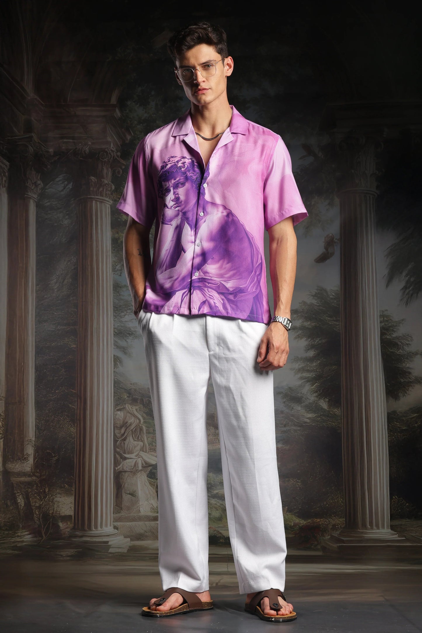 Purple Angelo Resort collar shirt