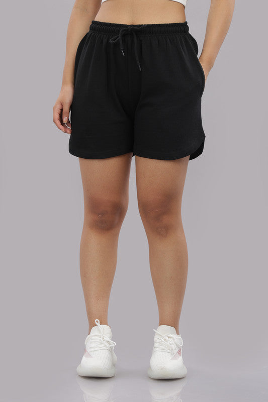 Funny Tales Black Shorts for Women