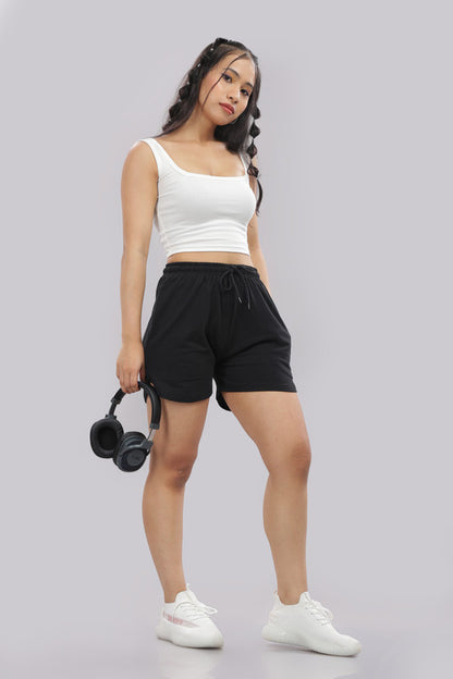 Funny Tales Black Shorts for Women