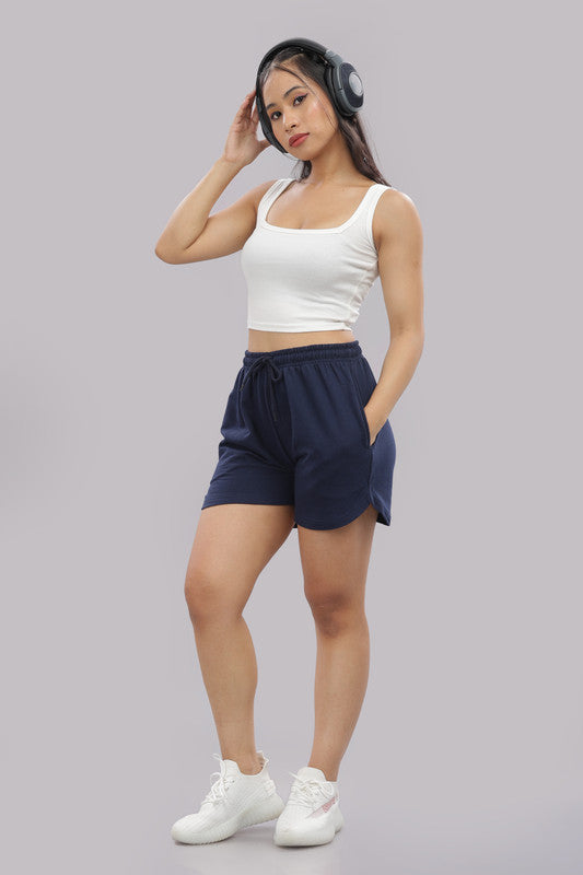 Funny Tales Navy Blue Shorts for Women