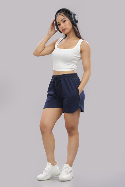 Funny Tales Navy Blue Shorts for Women