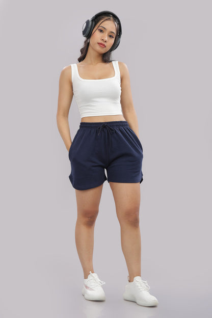 Funny Tales Navy Blue Shorts for Women