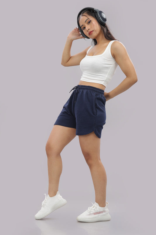 Funny Tales Navy Blue Shorts for Women