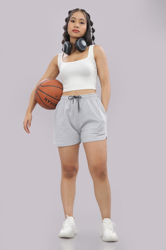 Funny Tales Grey Shorts for Women