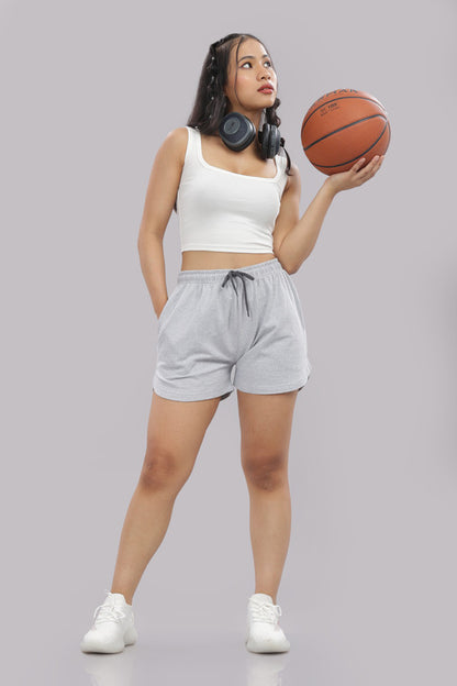 Funny Tales Grey Shorts for Women