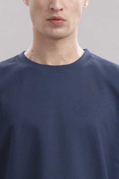 Funny Tales Oversized Teal Blue T-shirt for Men