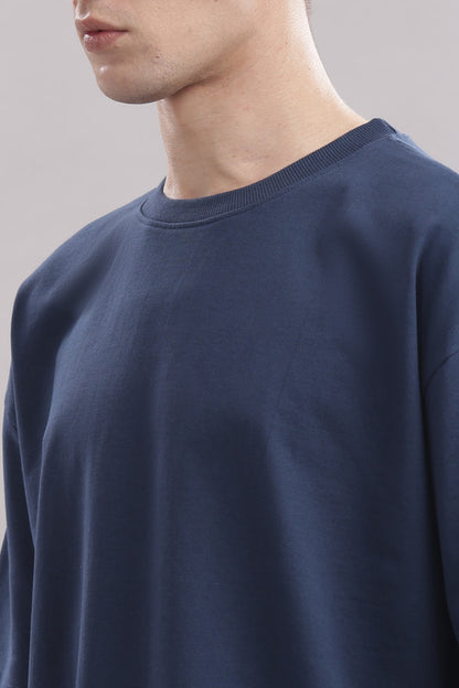 Funny Tales Oversized Teal Blue T-shirt for Men