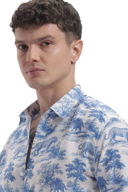 Tiger toile I'MHERE Essential full sleeve shirt