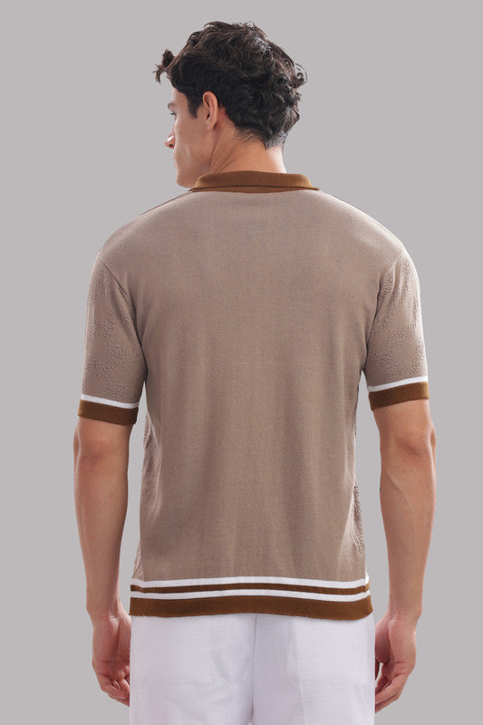 Funny Tales Premium Cotton Men’s 100% Cotton Textured Button-Down Polo Shirt – Casual Luxury