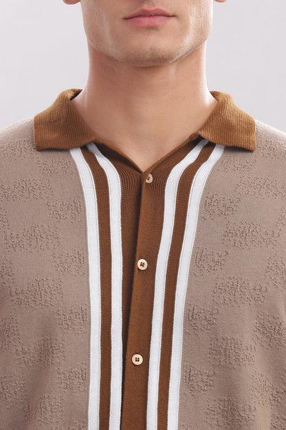 Funny Tales Premium Cotton Men’s 100% Cotton Textured Button-Down Polo Shirt – Casual Luxury