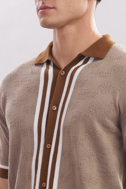 Funny Tales Premium Cotton Men’s 100% Cotton Textured Button-Down Polo Shirt – Casual Luxury