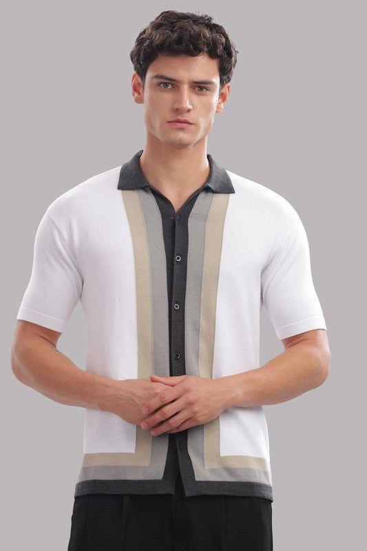 Funny Tales Premium Cotton Men’s 100% Cotton Contrast Panel Polo Shirt – Modern Smart Casual