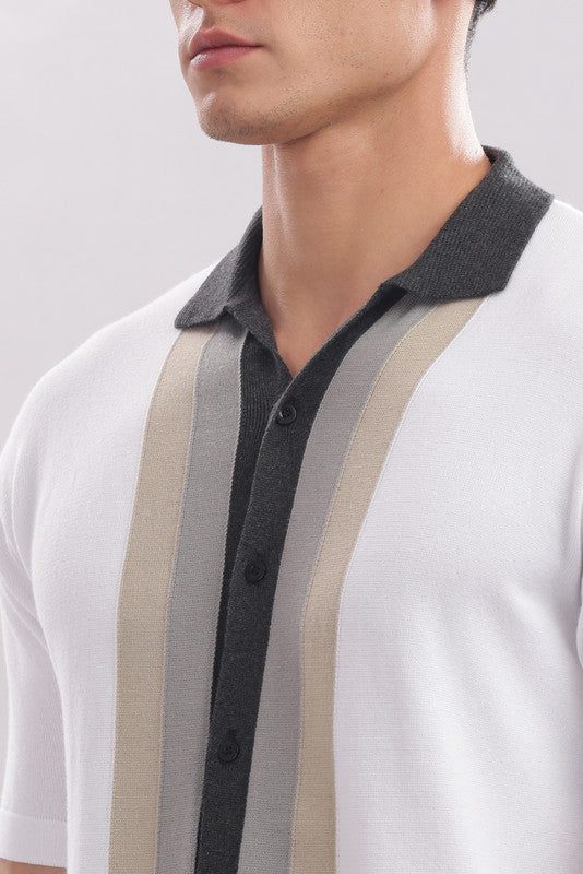 Funny Tales Premium Cotton Men’s 100% Cotton Contrast Panel Polo Shirt – Modern Smart Casual