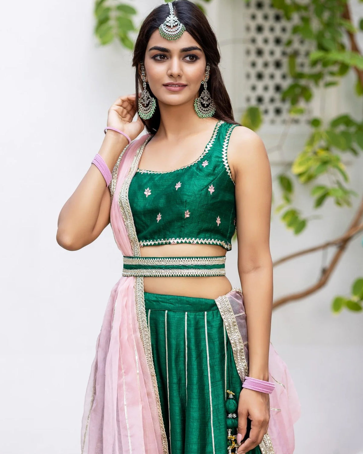 Emerald Green Lehenga Set
